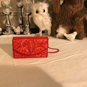 Red Beaded Vintage style purse